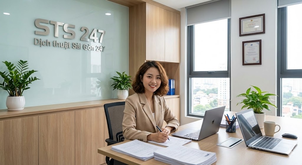 Chuyên gia dịch thuật công chứng Căn cước của STS 247 sẵn sàng phục vụ khách hàng tại